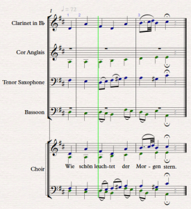Score with added instruments